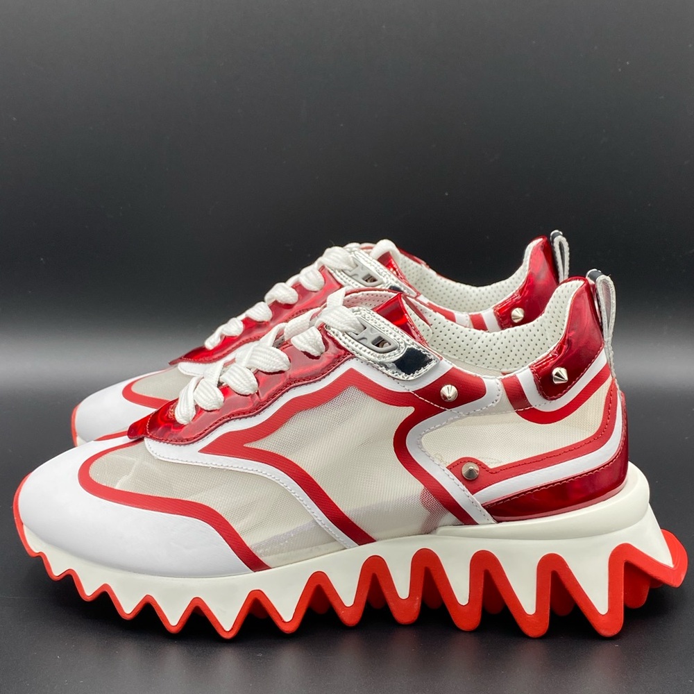 Christian Louboutin White and Red Women’s Sneakers - Picture 4 of 7